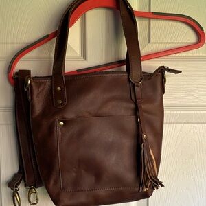 Elegant Brown Leather Tote Bag